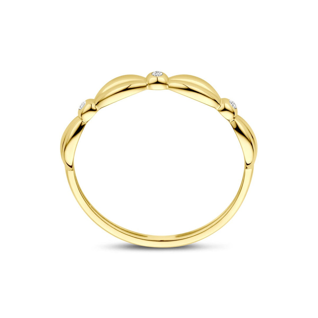 Gouden damesring met zirkonia – 14k geelgoud