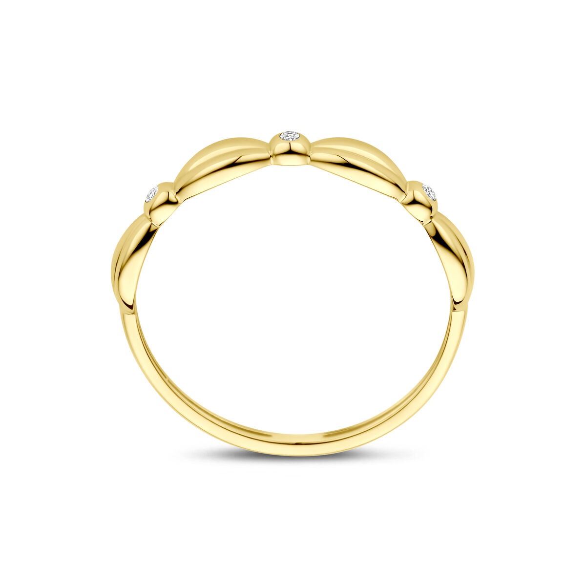 Anillo de mujer de oro con circonitas – 14k oro amarillo