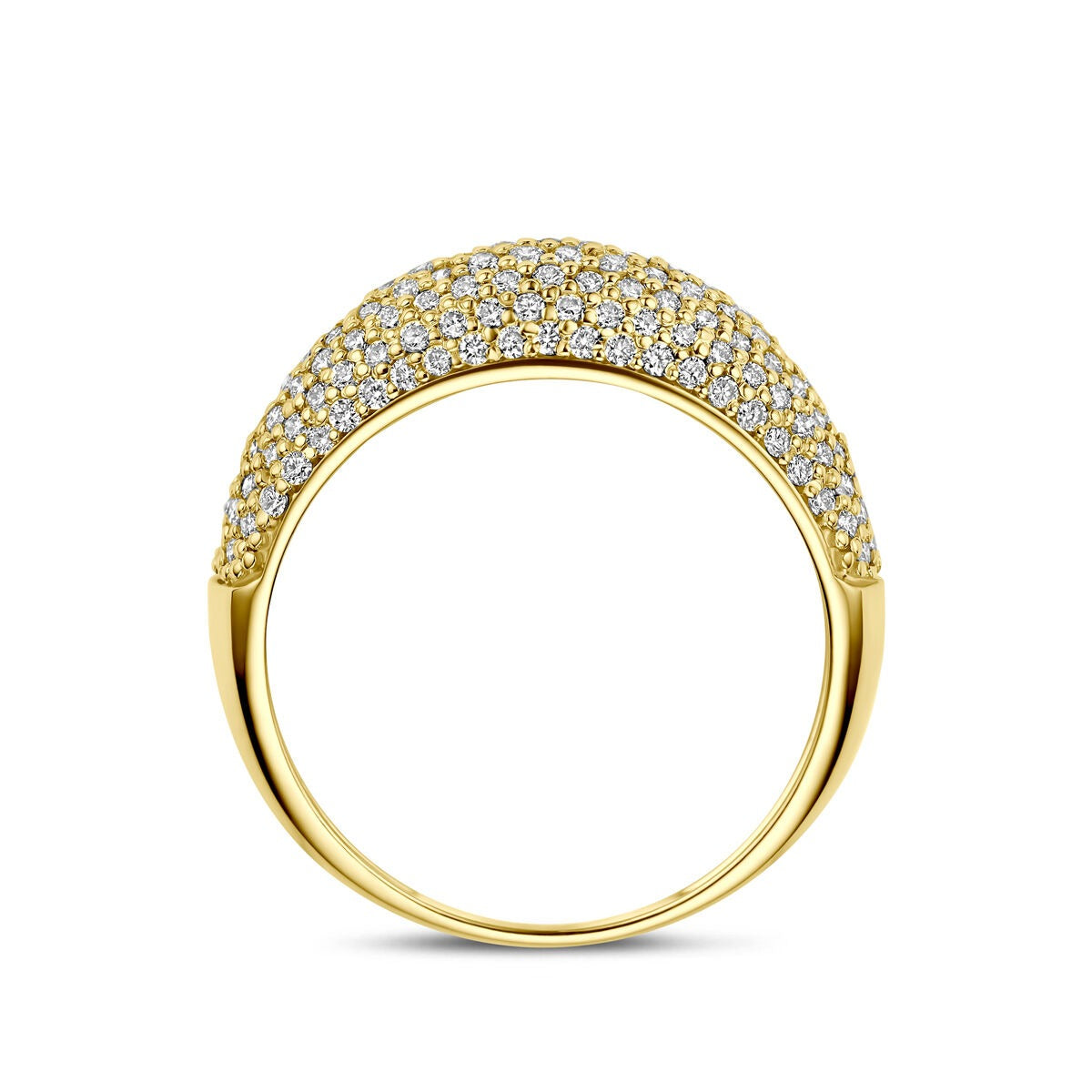 Anillo de oro amarillo de 14k con diamante cultivado en laboratorio