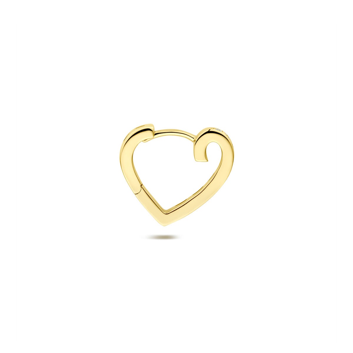 Aro de oro amarillo con corazón y diamante