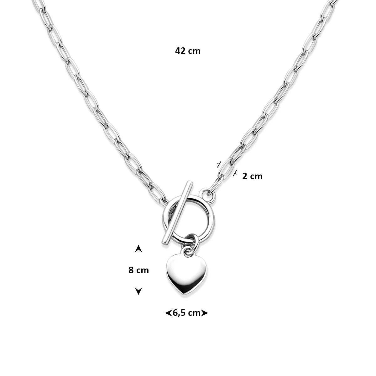 Collar de plata 925 rodiado con corazón