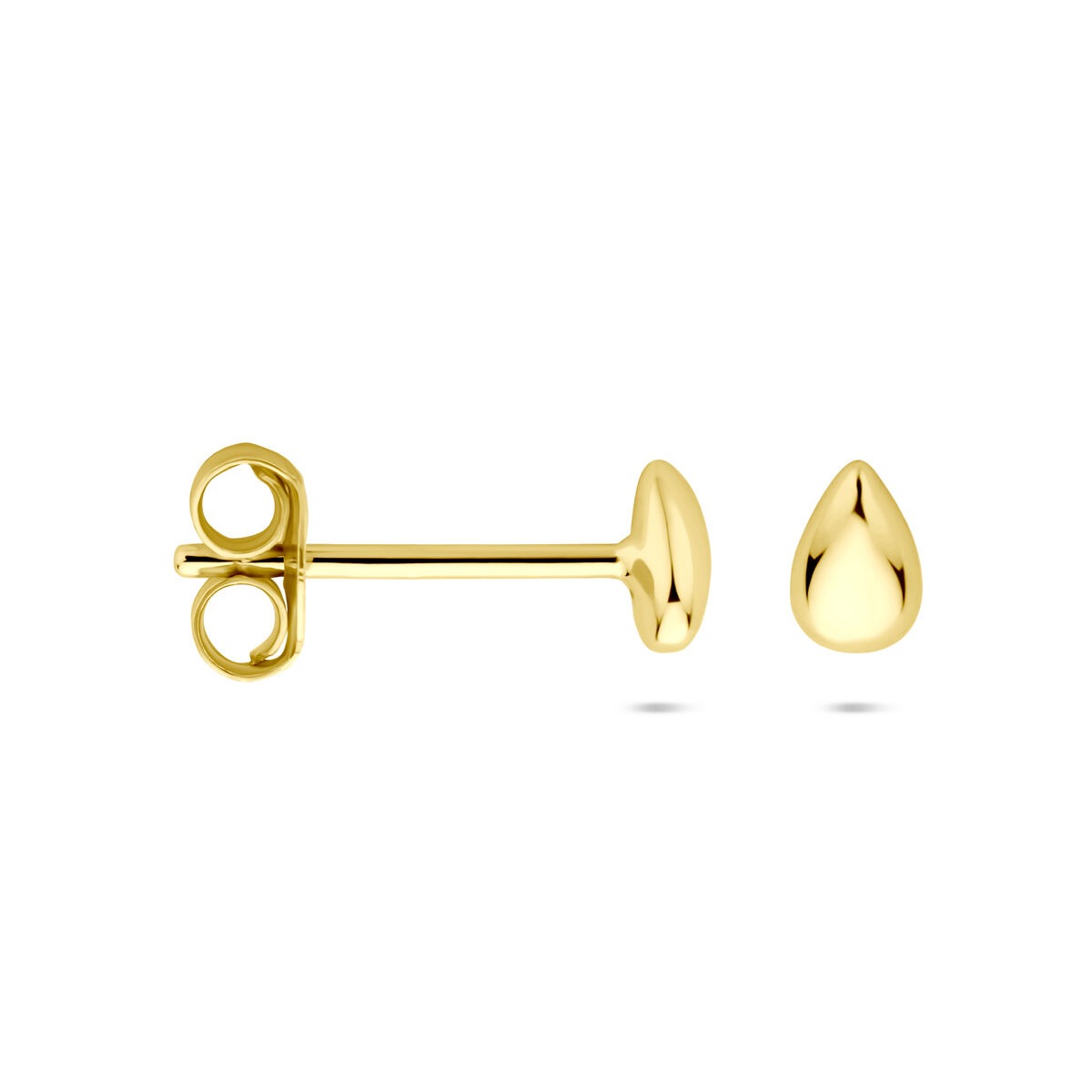 Pendientes de botón chapados en oro en forma de gota
