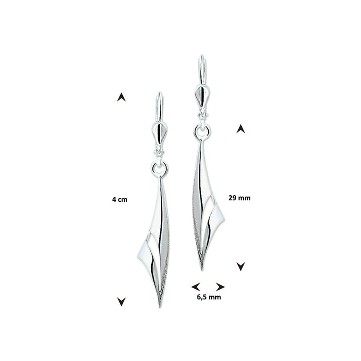 Zilveren oorhangers met poli afwerking