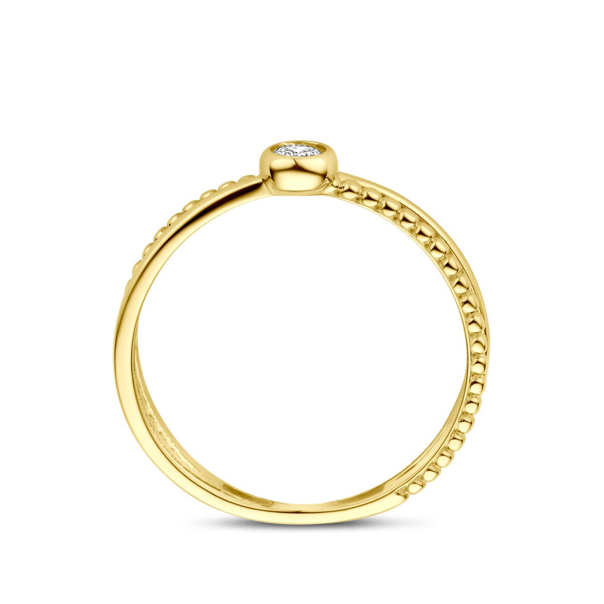 Anillo de mujer en oro amarillo con circonitas – 14k oro amarillo