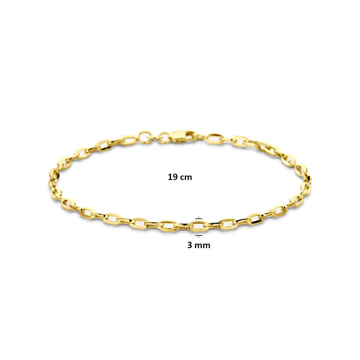 Pulsera de ancla de oro amarillo de 14k