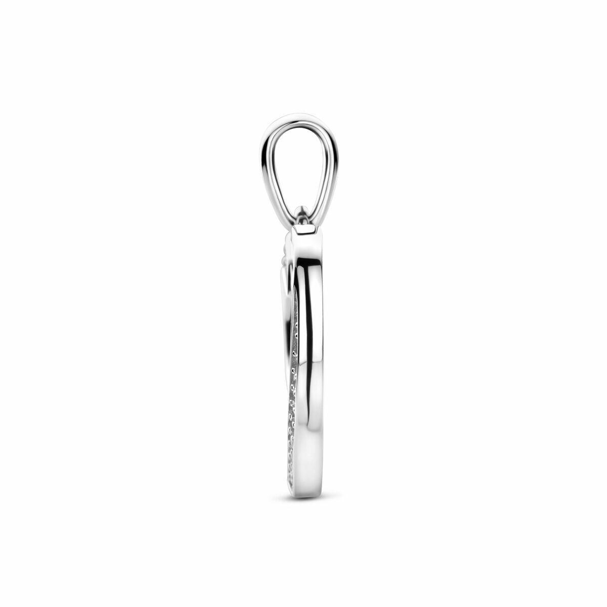 Colgante de plata en forma de corazón con circonitas 925 rodiado – 21 mm