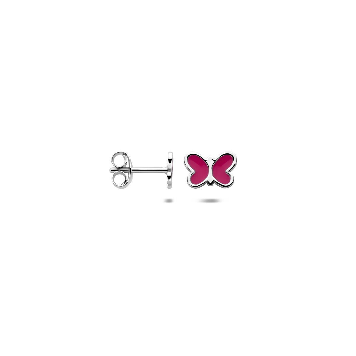 Pendientes infantiles de mariposa – rodiado plata 925 5 mm