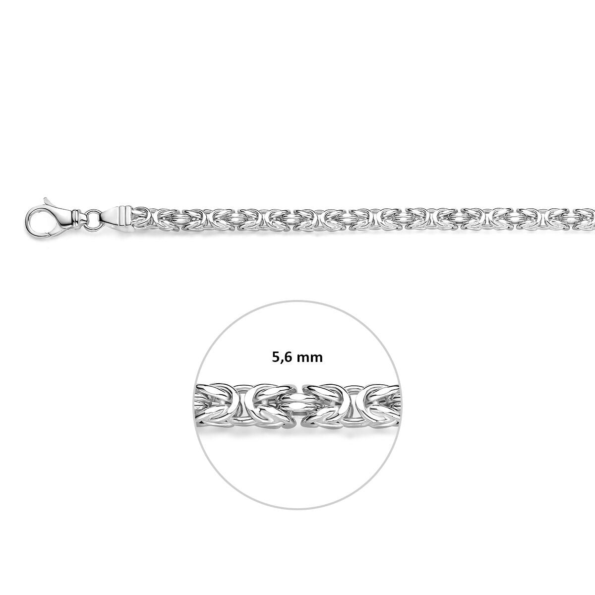 925 Collar de Plata Rey 5,6 mm de Hombre