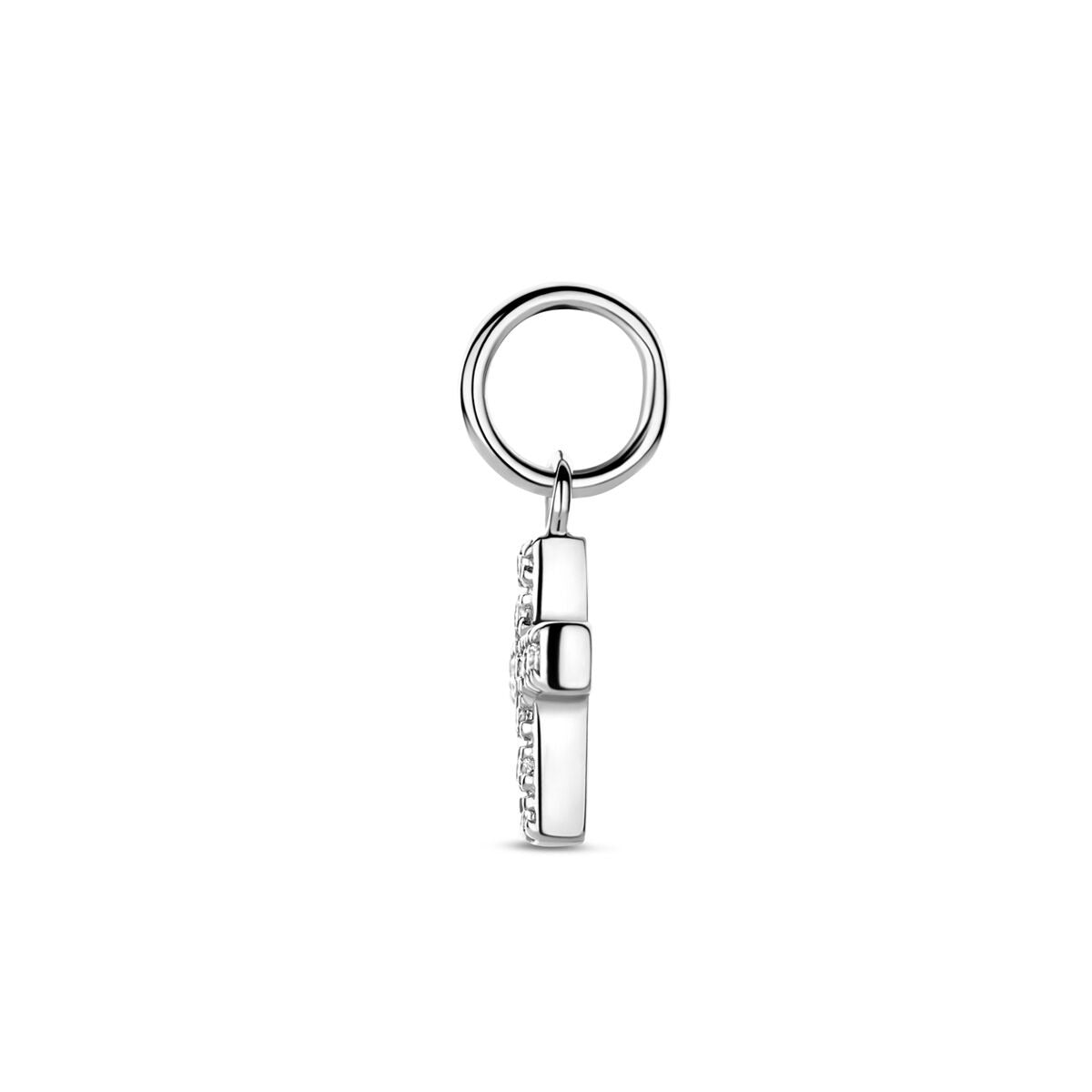 Colgante de plata en forma de cruz con circonitas 15,5 mm