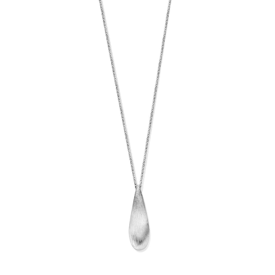 Zilveren dames ketting met druppel hanger – gerhodineerd collier 40-45 cm