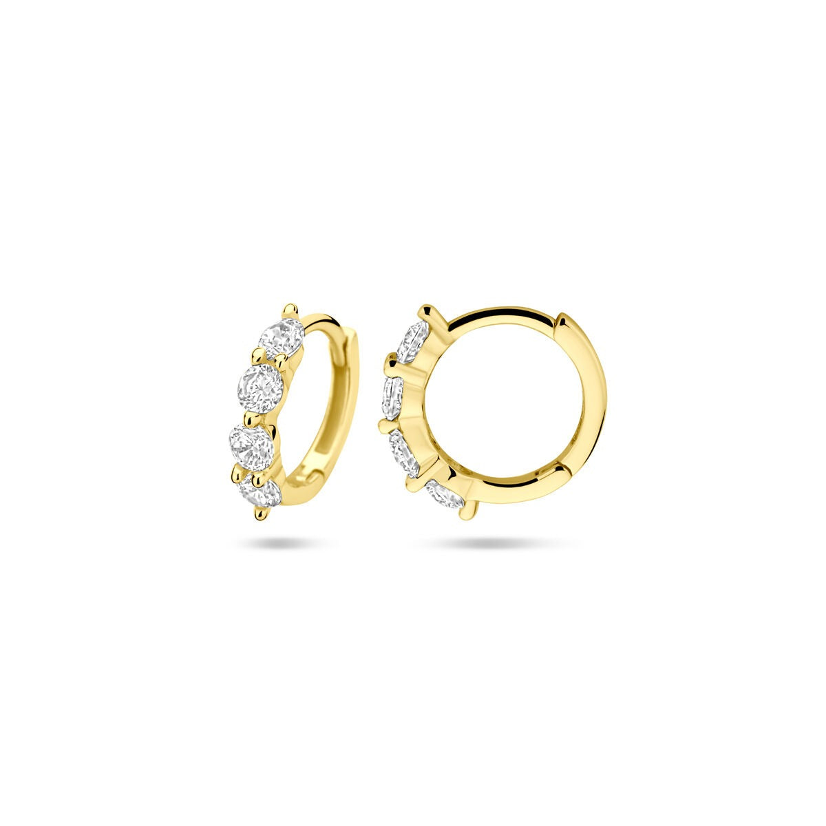 Aros chapados en oro de plata con circonitas – Ø12.5 mm