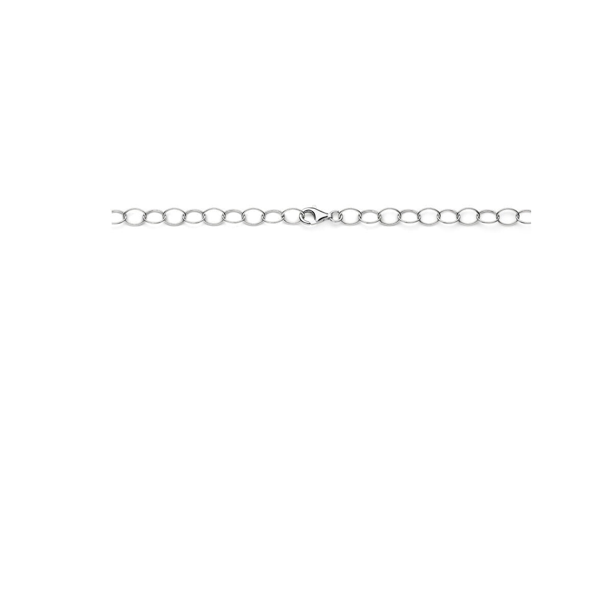 Collar de plata rodiado 925 con eslabones de ancla anchos – 11 mm 45 cm