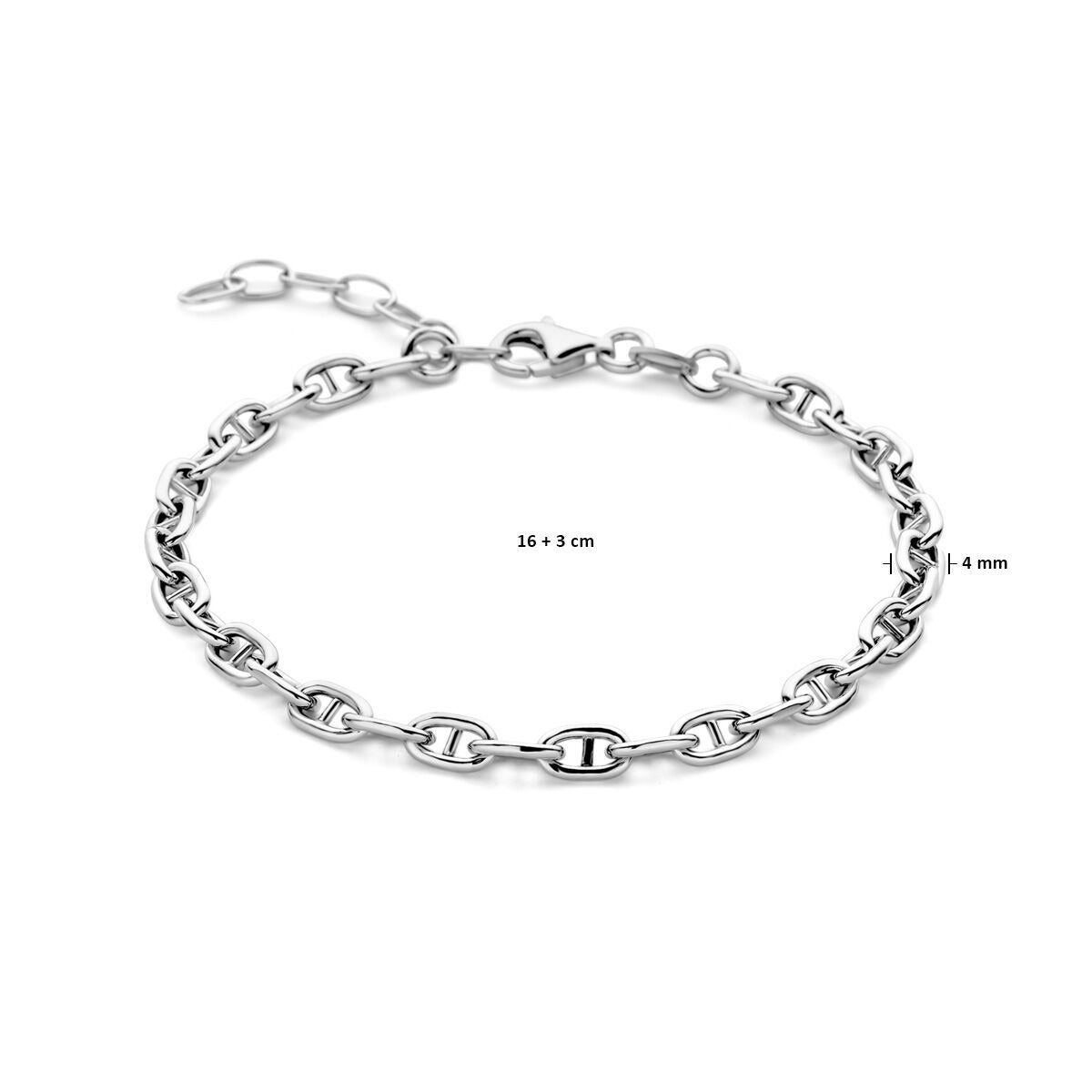 Pulsera de mujer en plata - plata 925 rodiada con eslabones marinos