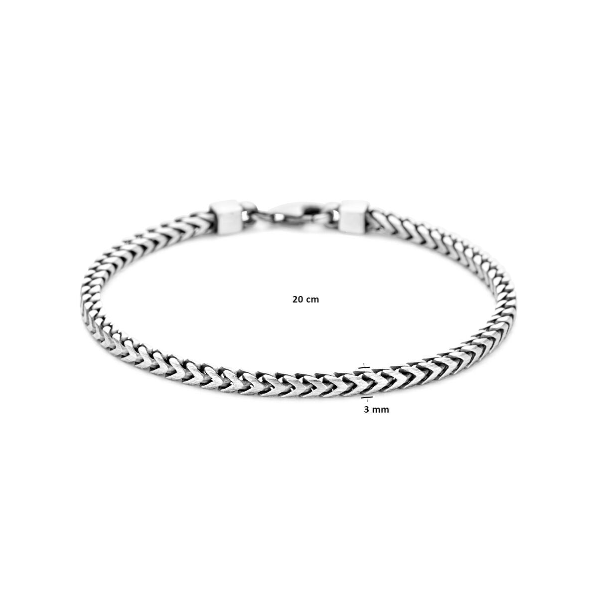 pulsera oxi mat 20 cm plata oxidada