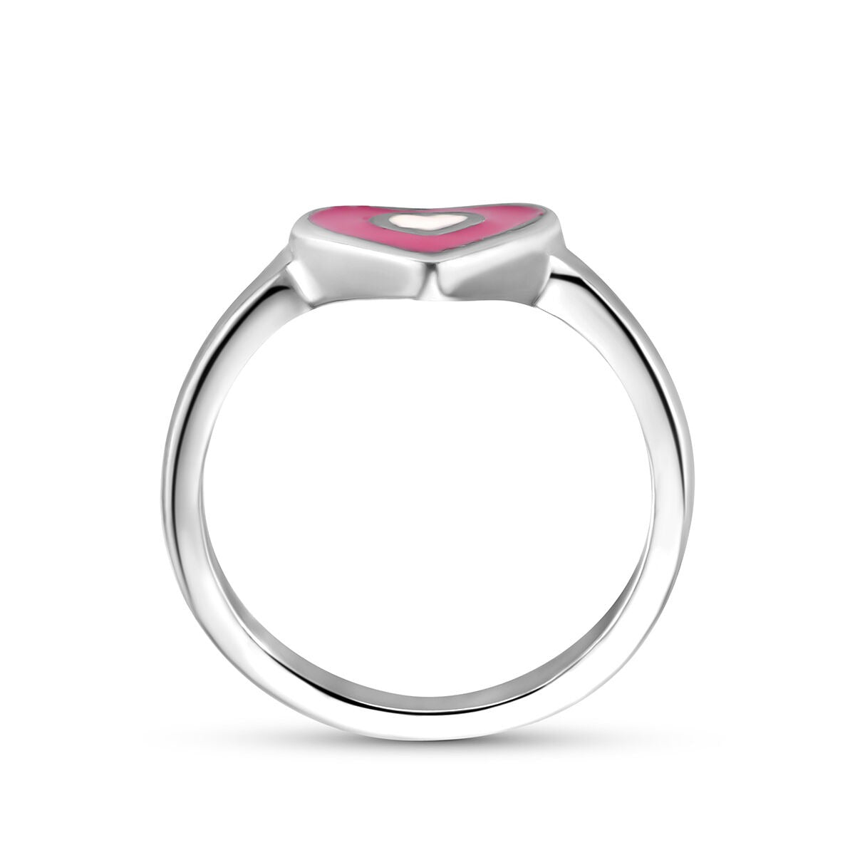 anillo corazón plata rodiado