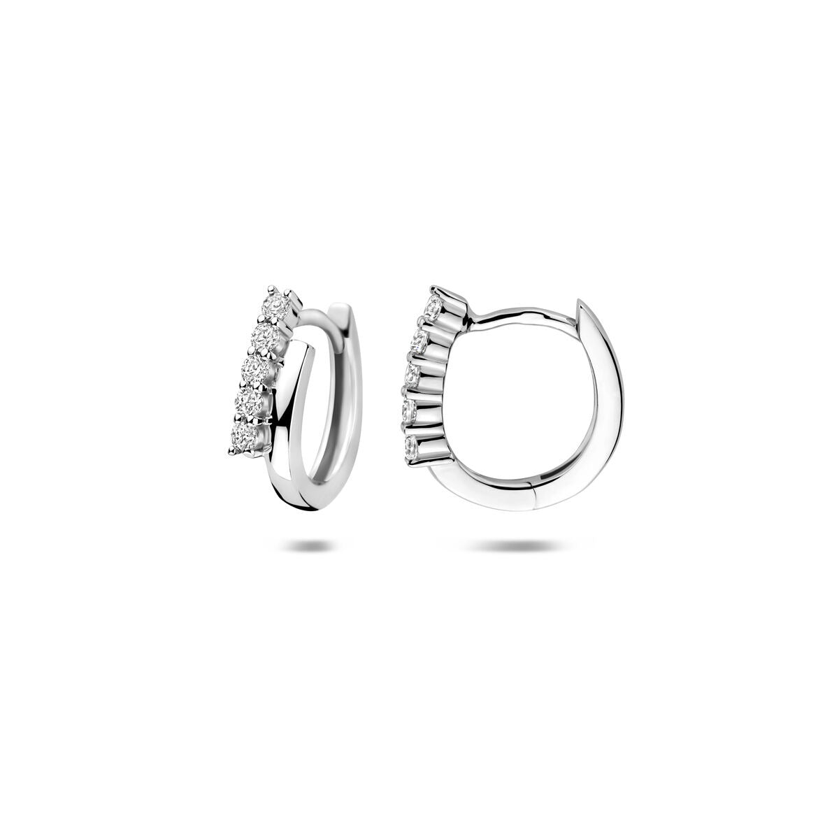 Aros de plata con circonitas – plata 925 rodiada 13 mm