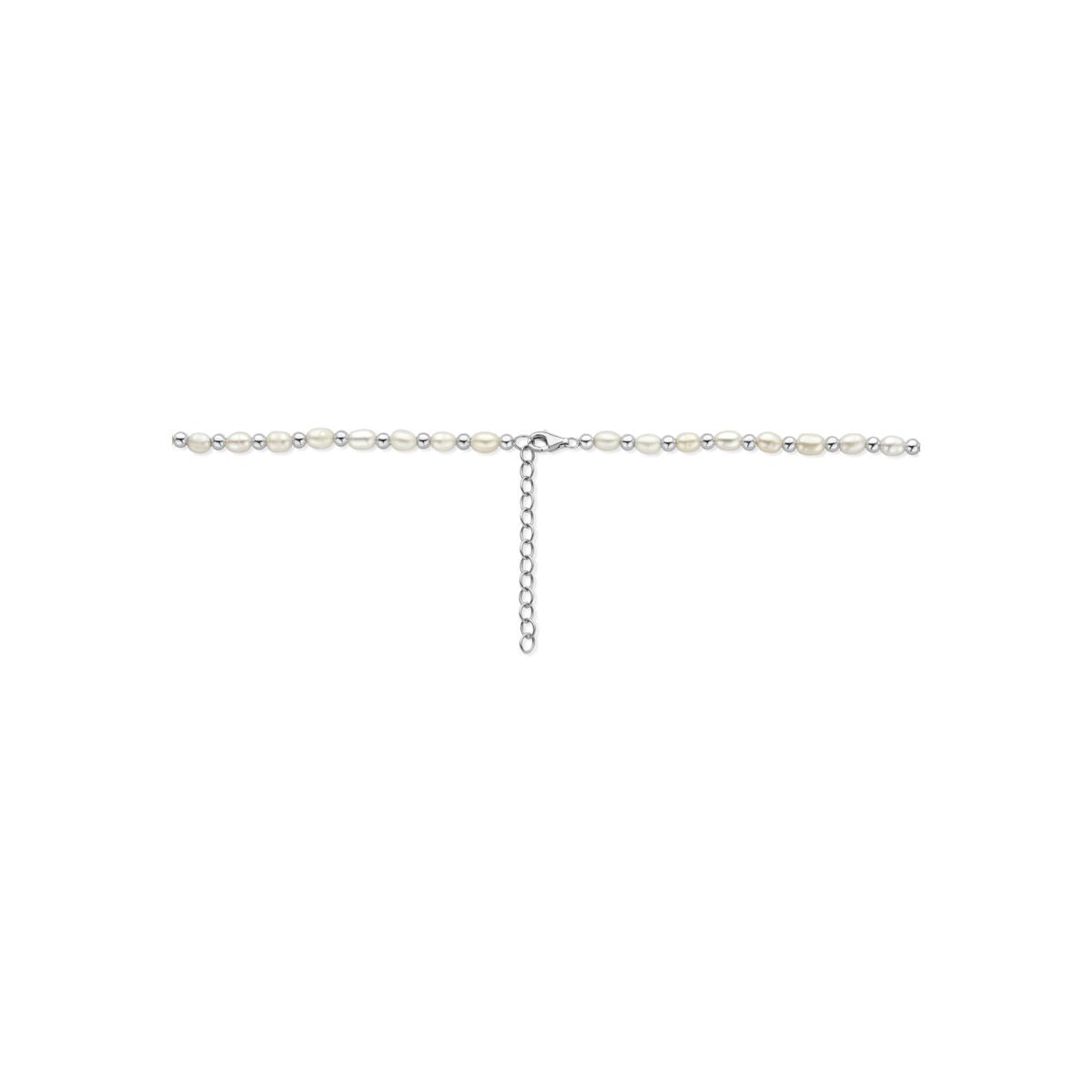 Collar de plata 925 rodiado con perlas
