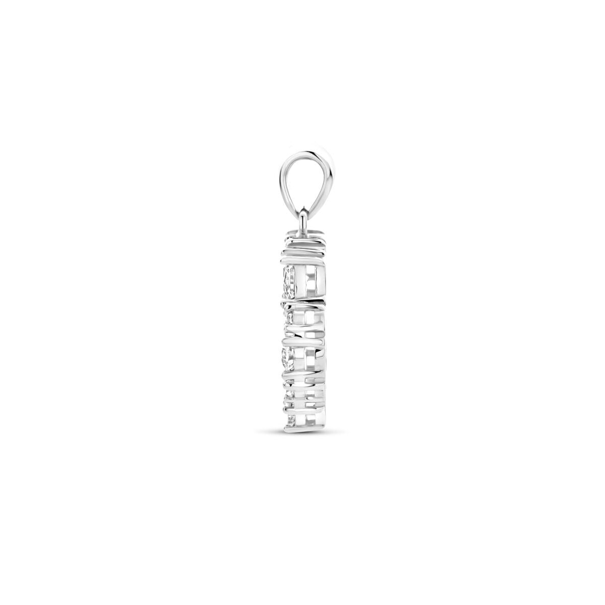 Colgante de plata chapado en oro de mujer – Colgante redondo con circonita tallada en brillante