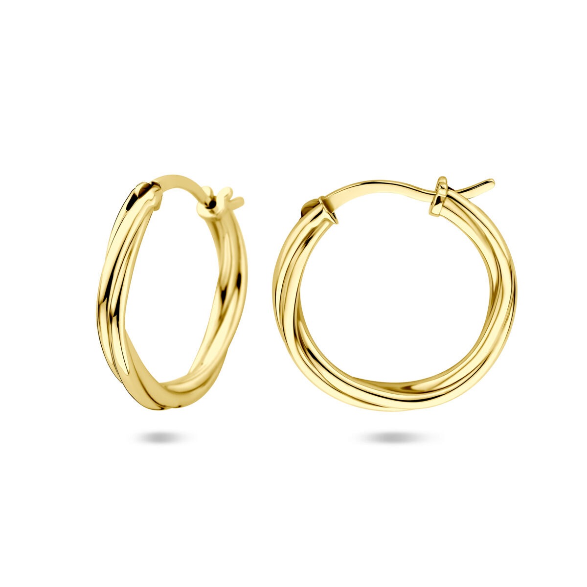 Aros chapados en oro de plata de mujer – diseño trenzado