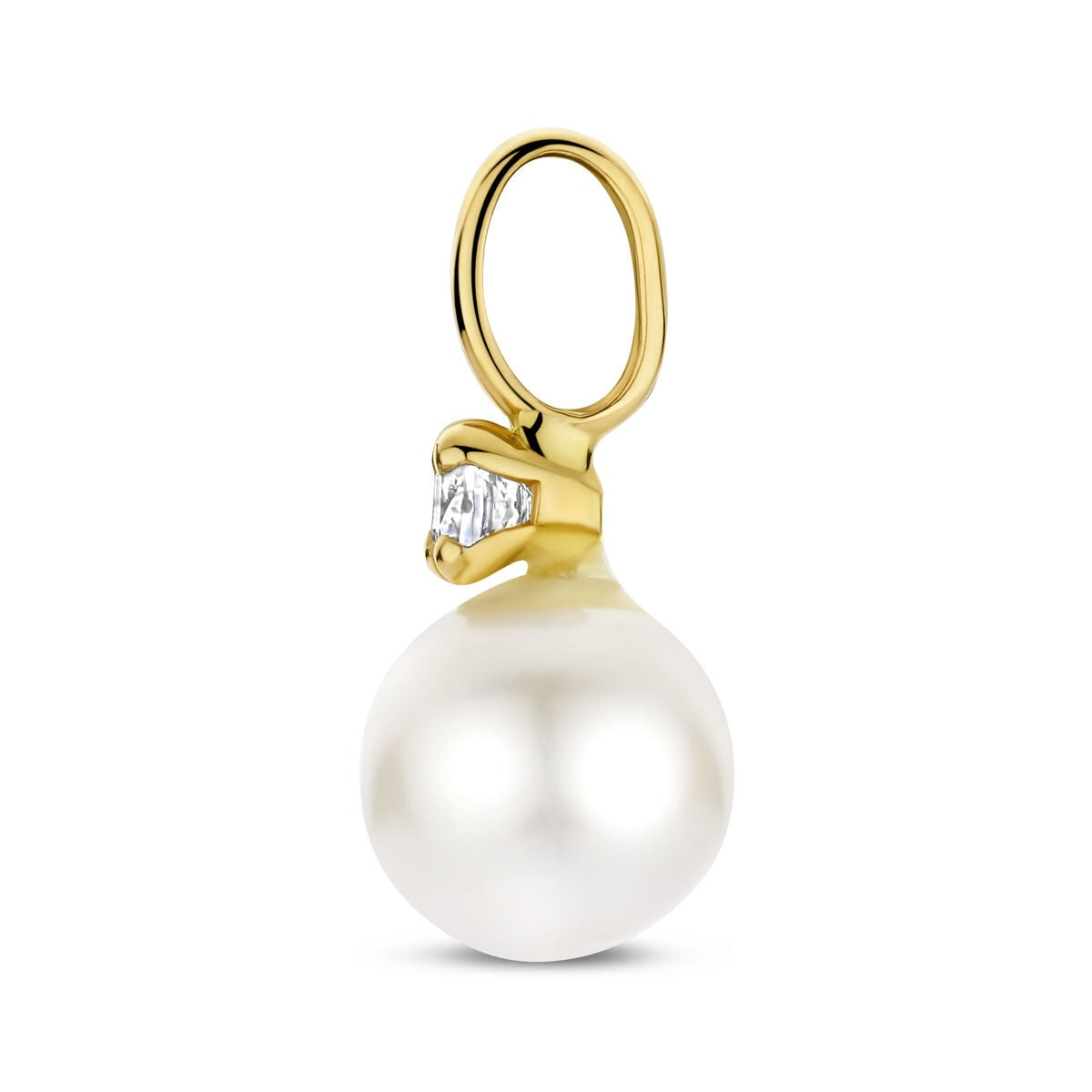 Colgante de oro amarillo con perla y circonita – 14k