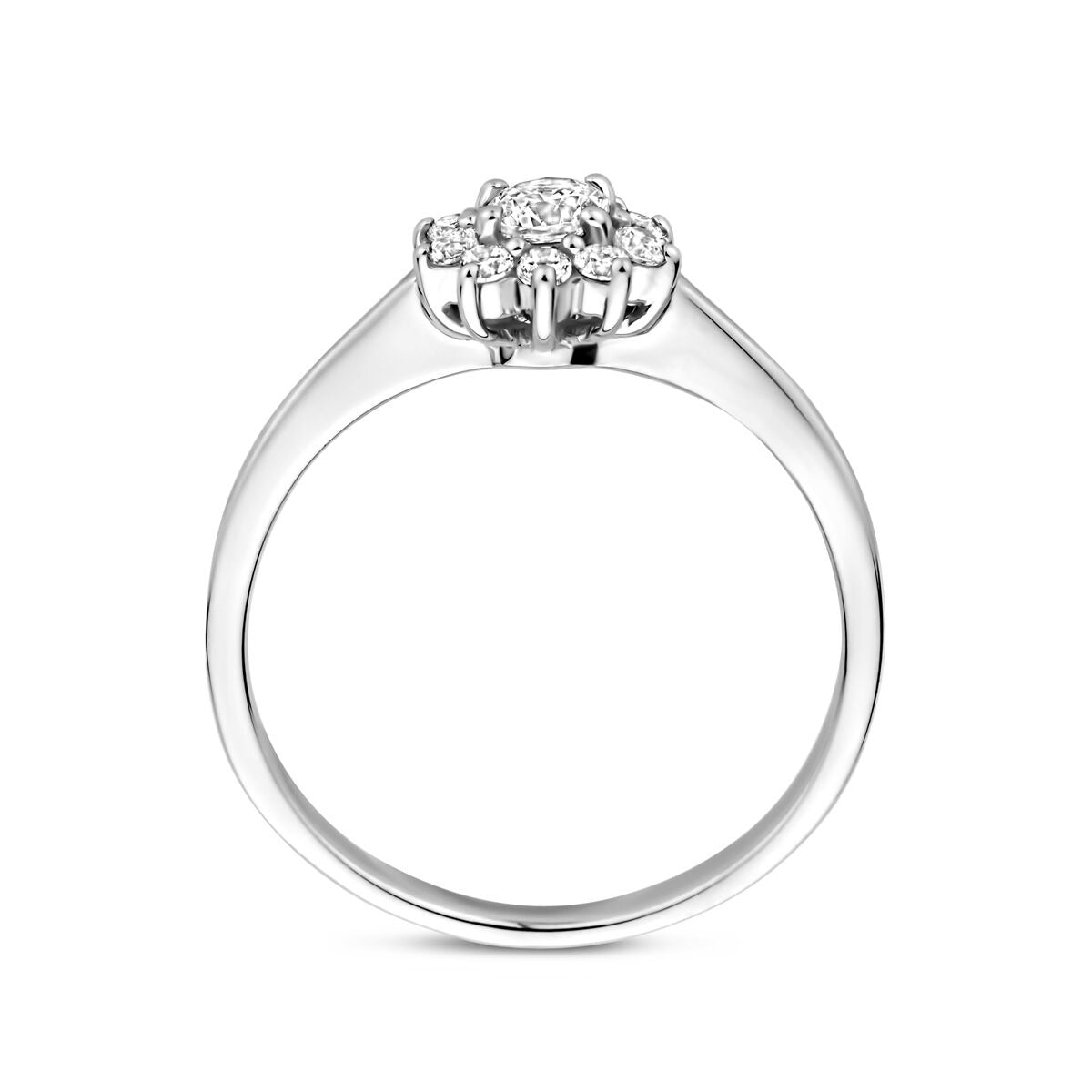 Anillo de plata 925 rodiado con circonitas - Elegancia sutil para de mujer