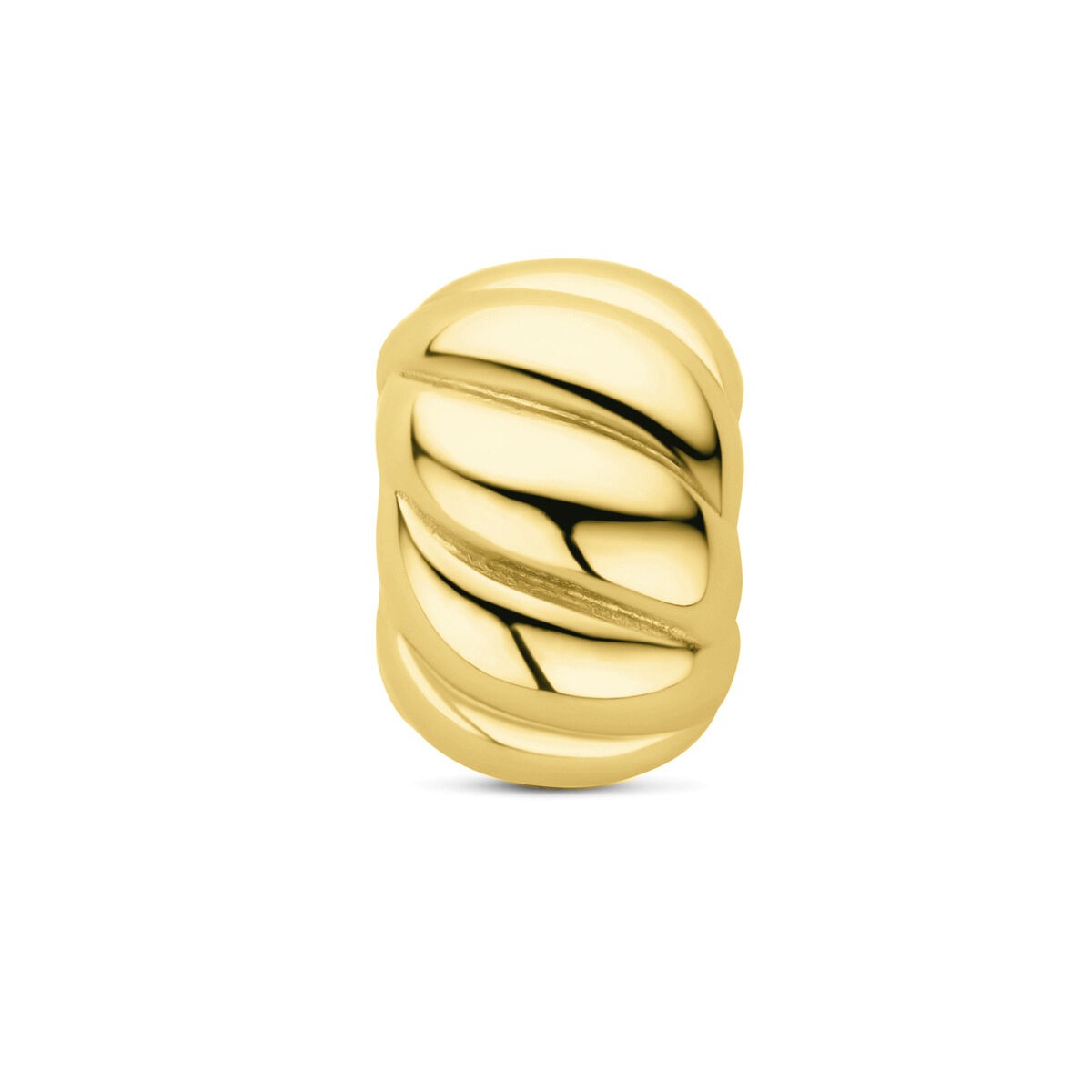 Rondel dorado de 9 mm con diseño ondulado para pulsera o cadena.