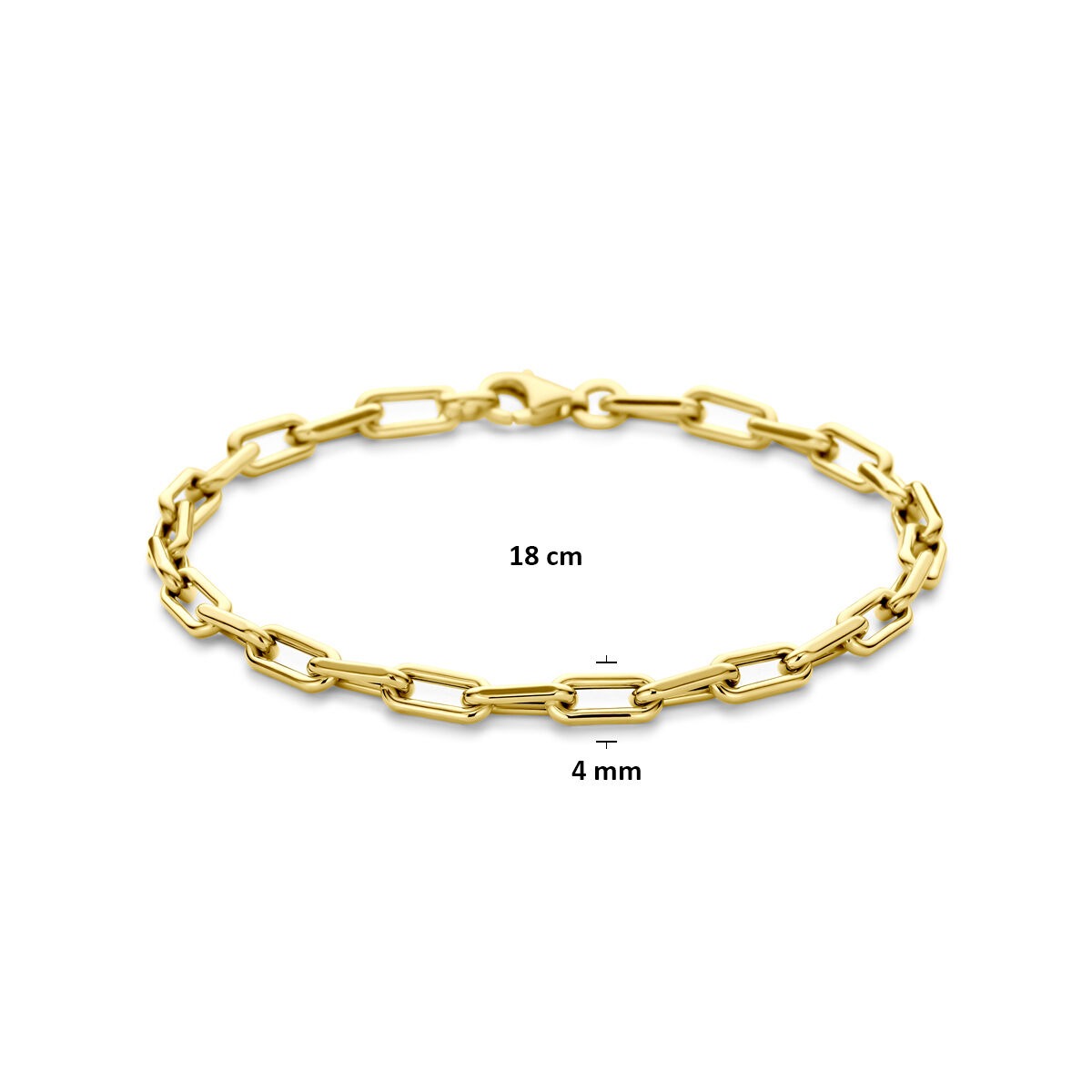 Pulsera de mujer de oro 14k – eslabón ancla 4 mm