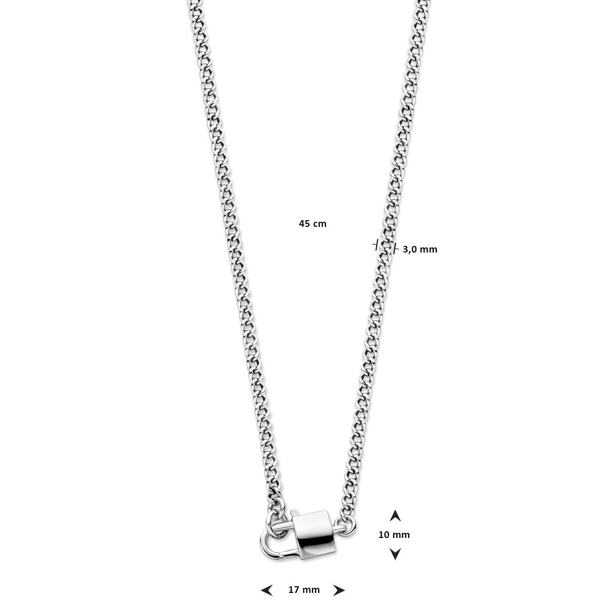 Collar de plata de mujer – collar rodiado con colgante de cierre