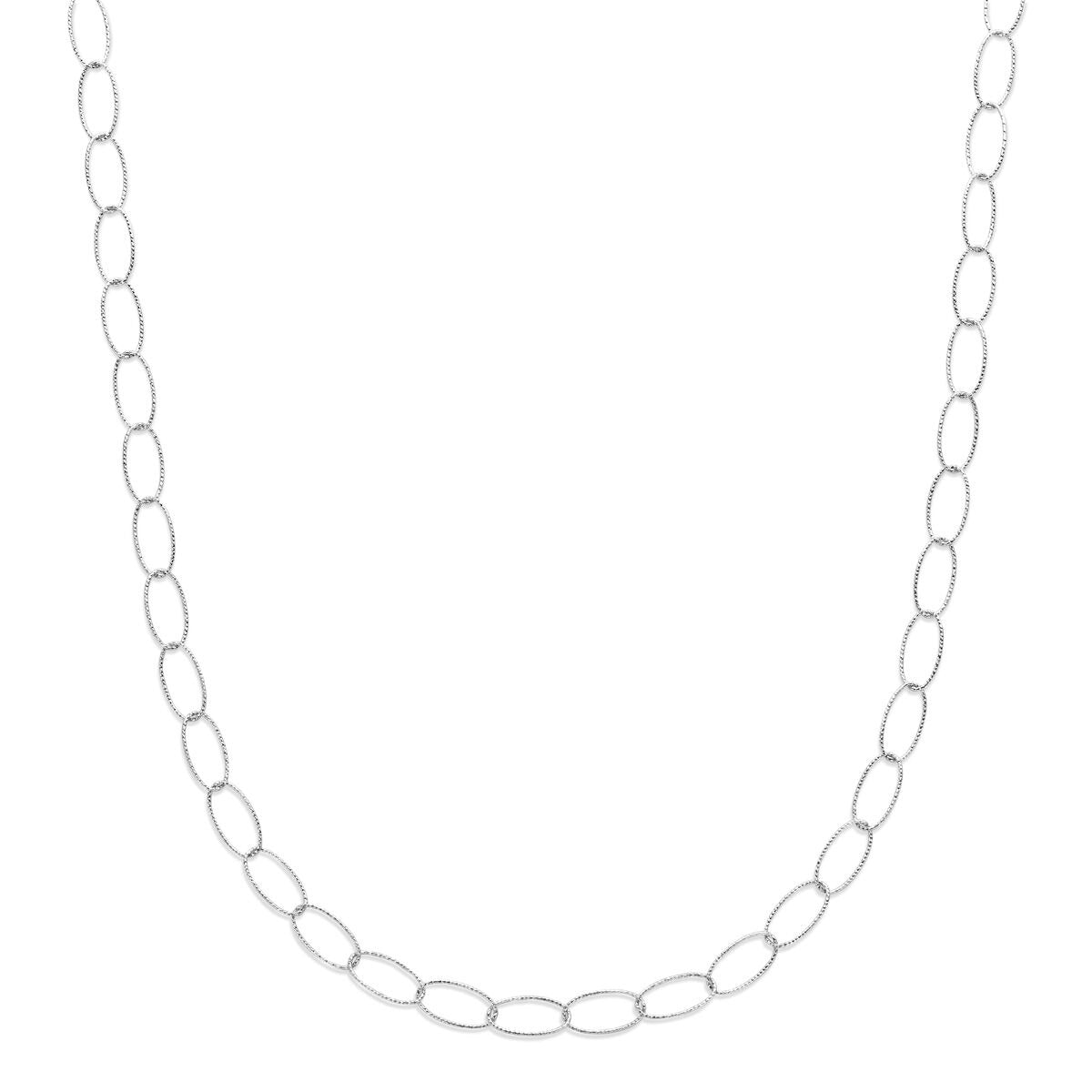 Cadena de ancla de plata rodiada de 6,4 mm y 45 cm.