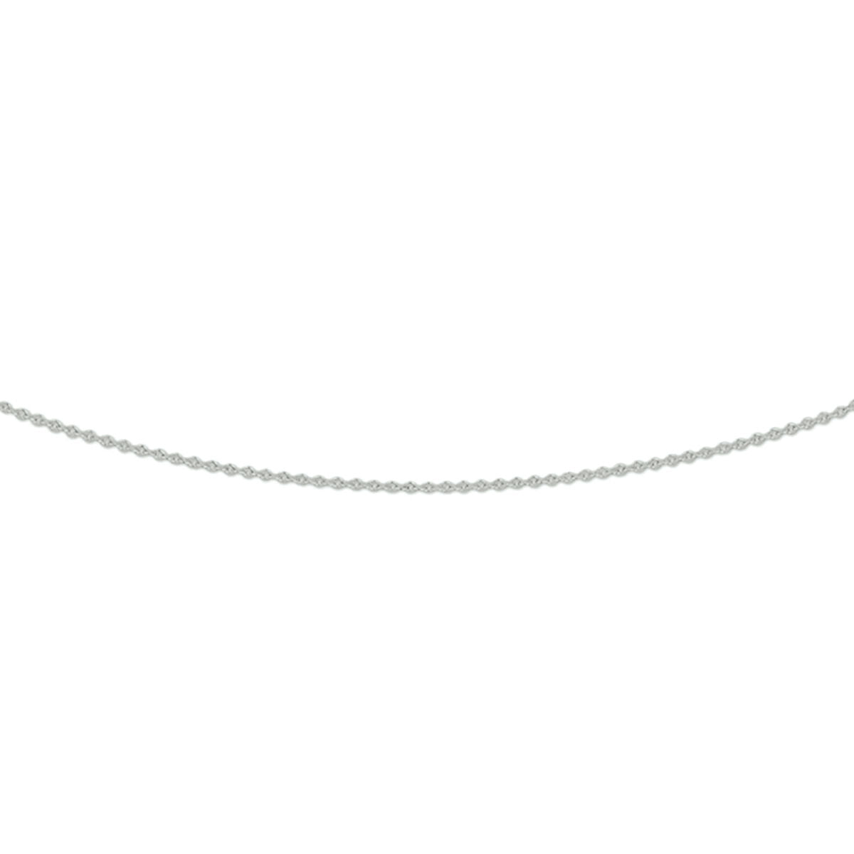 cadena de ancla de oro blanco de 14k, 0.8 mm de grosor, sin colgante.