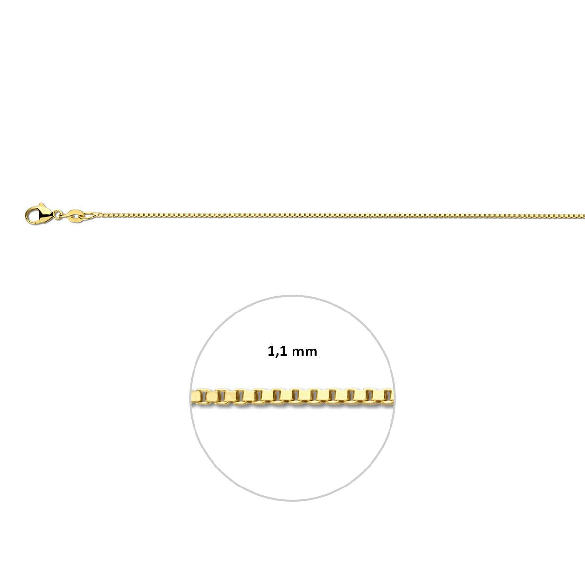 Pulsera de oro amarillo con eslabones venecianos – 1.1mm