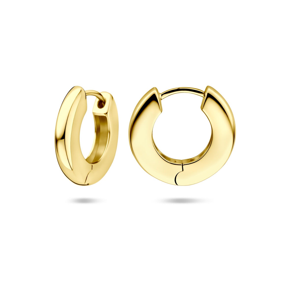 Aros chapados en oro de plata – plata 925 con baño de color oro amarillo 15,5 mm