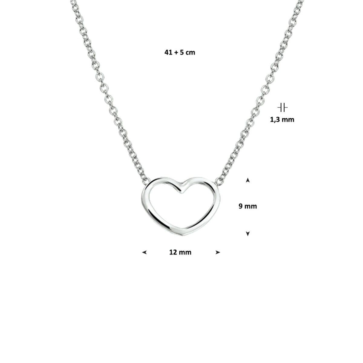 Collar de plata con corazón – plata 925 rodiada
