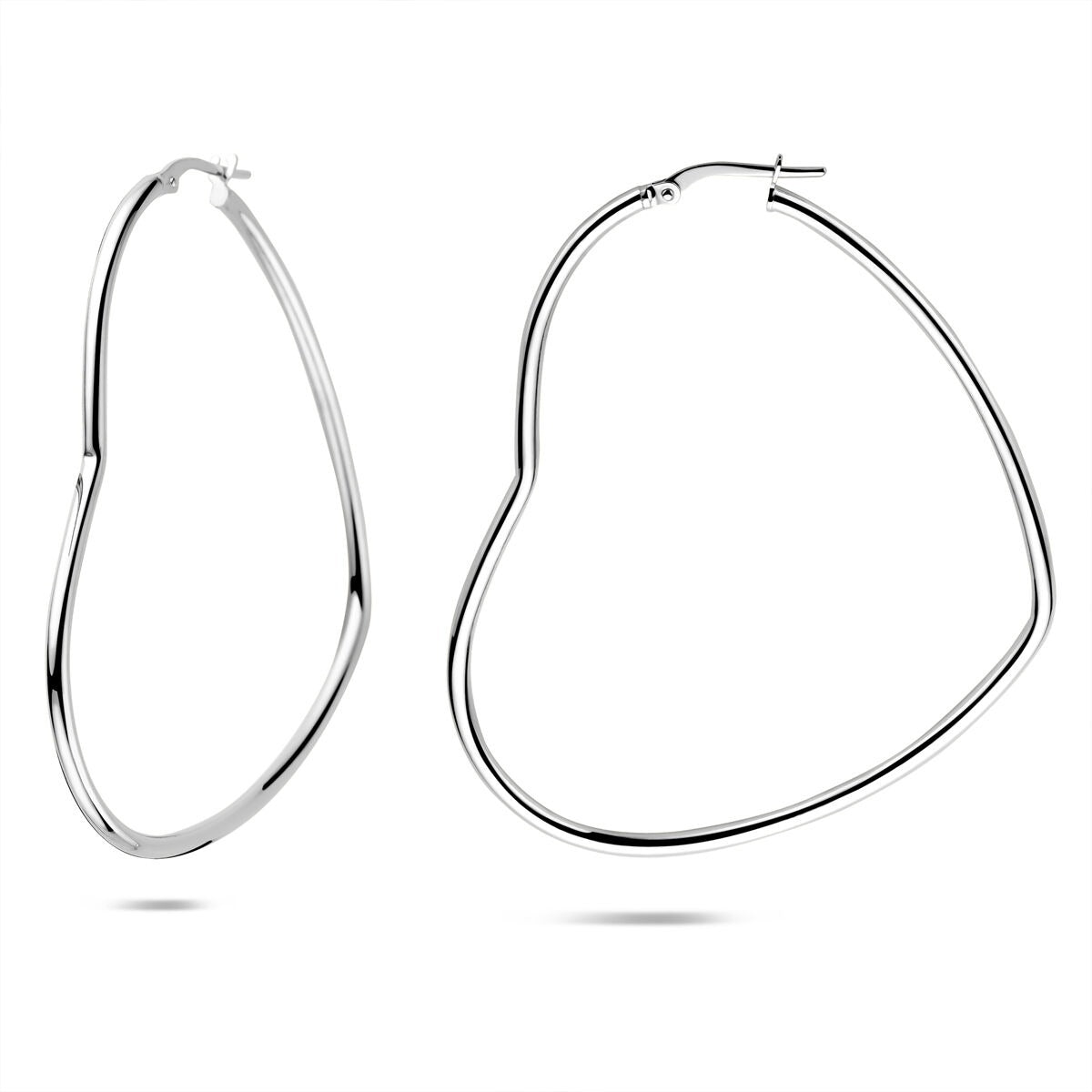 Aros de plata en forma de corazón – plata 925 rodiada