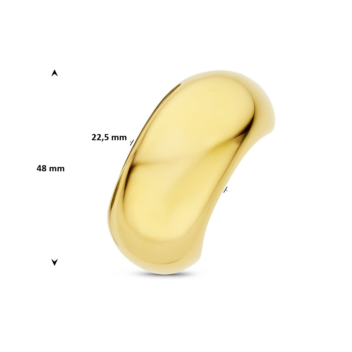 Brazalete de acero con chapado en oro amarillo - accesorio moderno de declaración