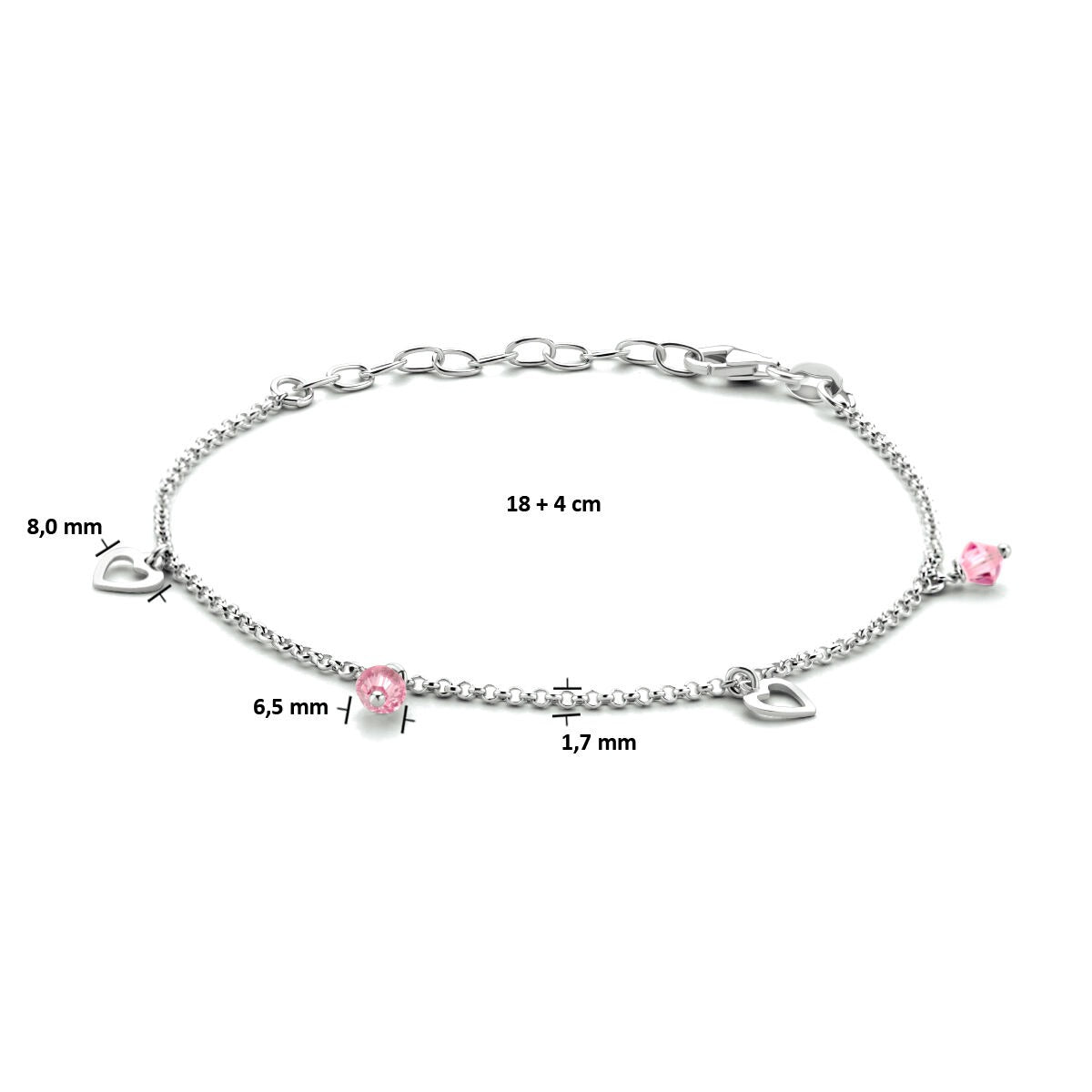 Anillo infantil de plata con piedra rosa - plata 925 rodiada