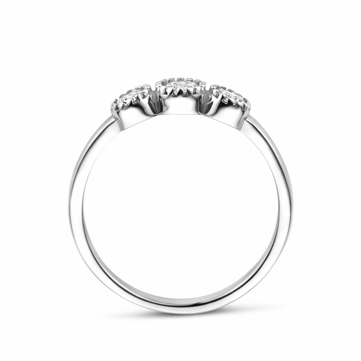 Anillo de mujer de plata con circonita – plata 925 rodiada