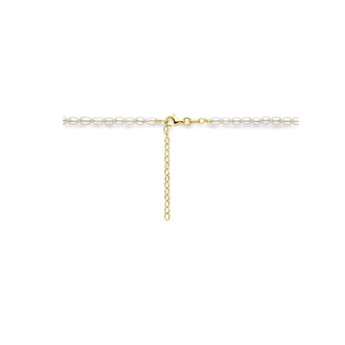 Collar de mujer chapado en oro de plata con perlas de agua dulce