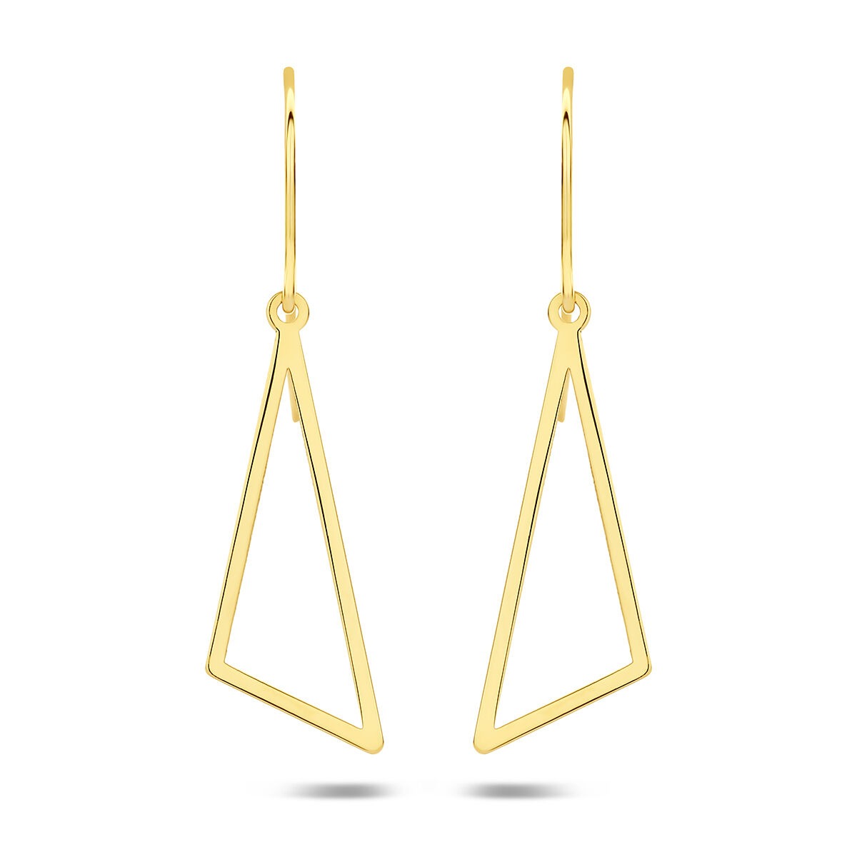 Pendientes de triángulo de oro amarillo de 14k
