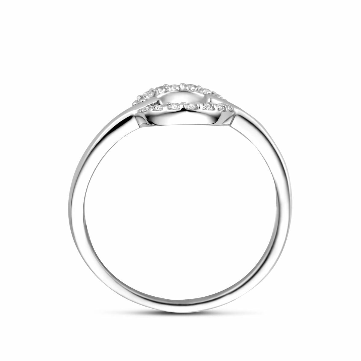 Anillo de mujer de plata con circonitas – rodiado