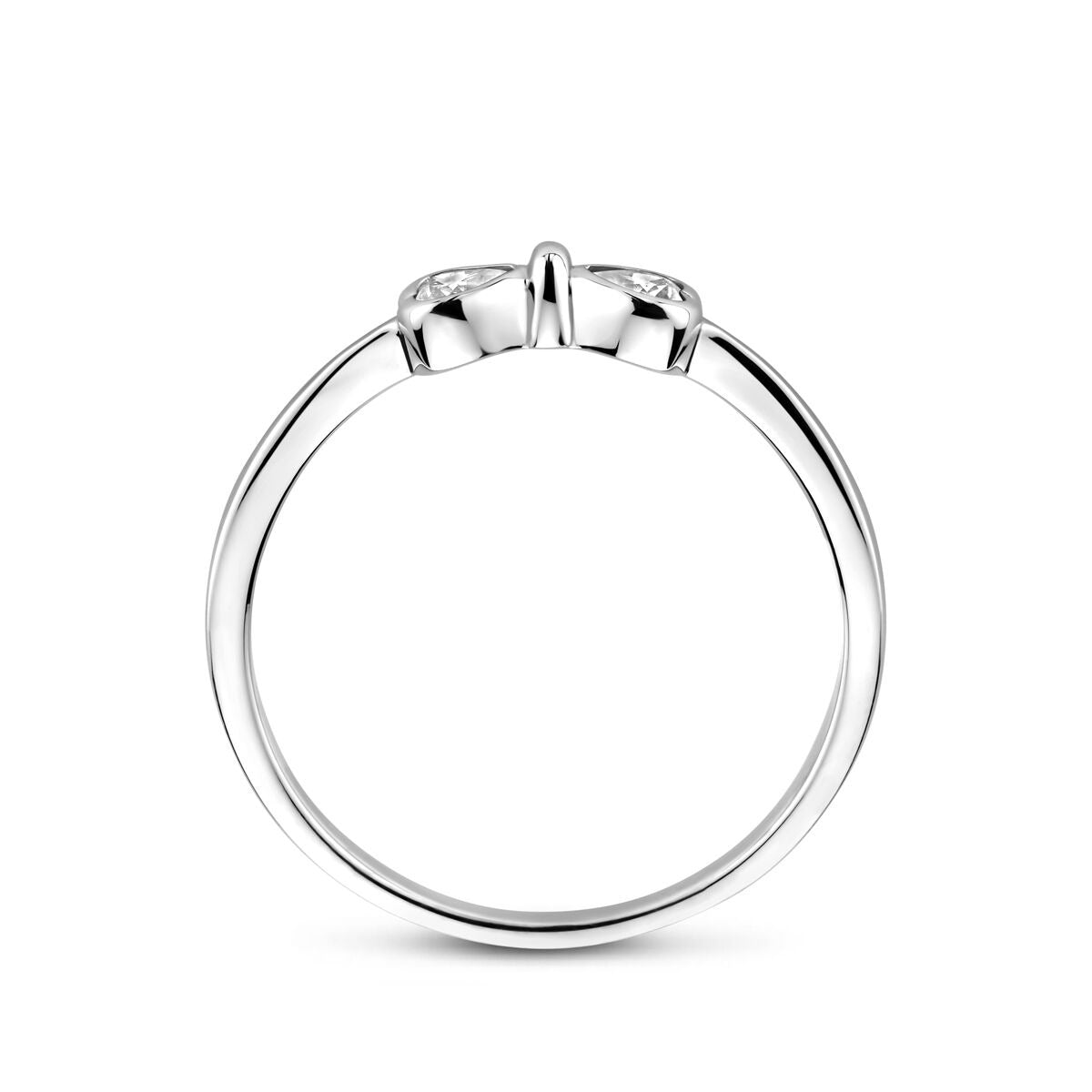 Anillo de plata con lazo y circonitas – plata 925 rodiada