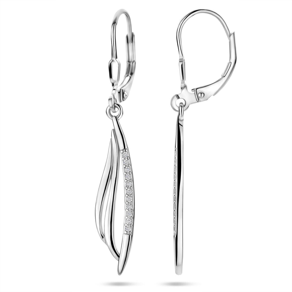 Pendientes de plata con circonitas 41 mm