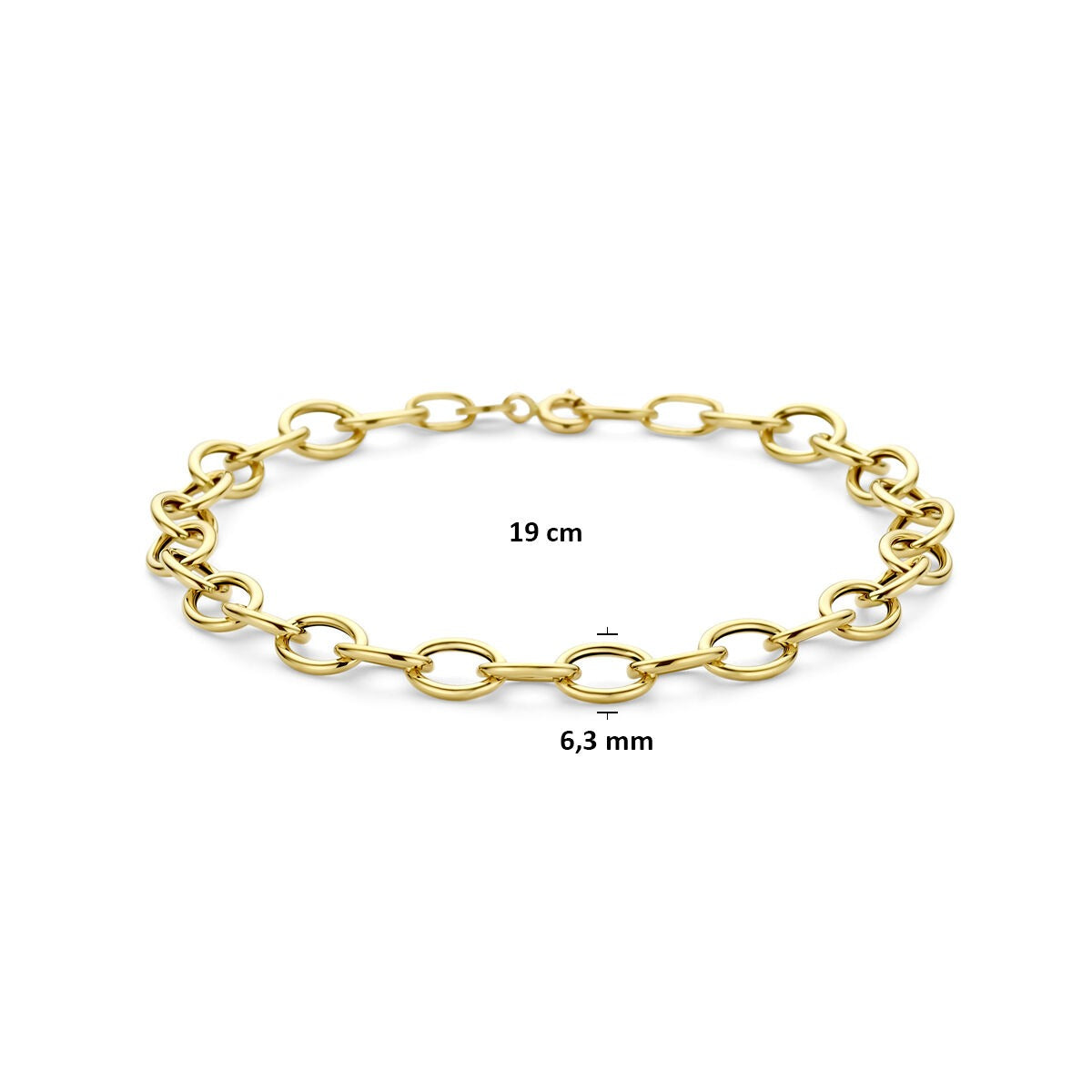 Pulsera de eslabones en oro amarillo 14k ancla