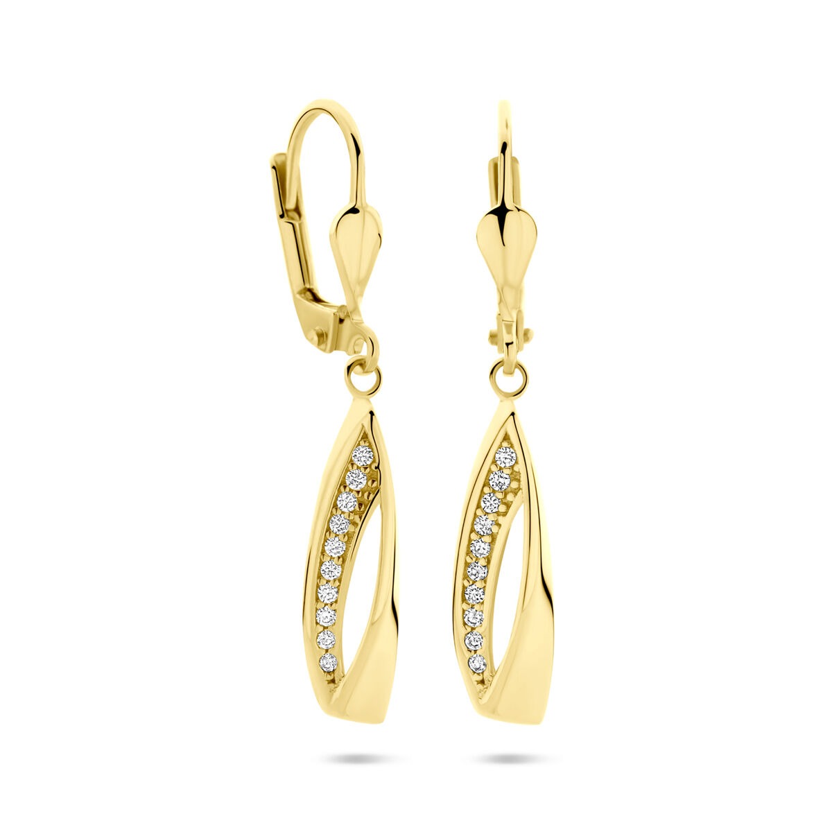 Aros de oro amarillo con circonitas