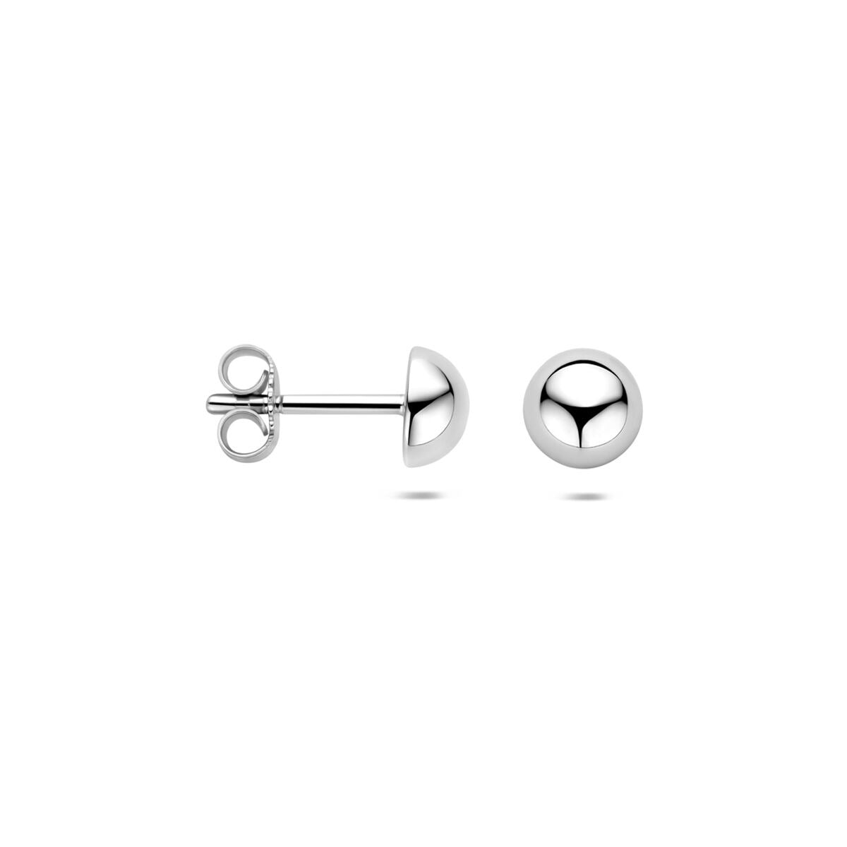 pendientes de botón media esfera plata rodiada