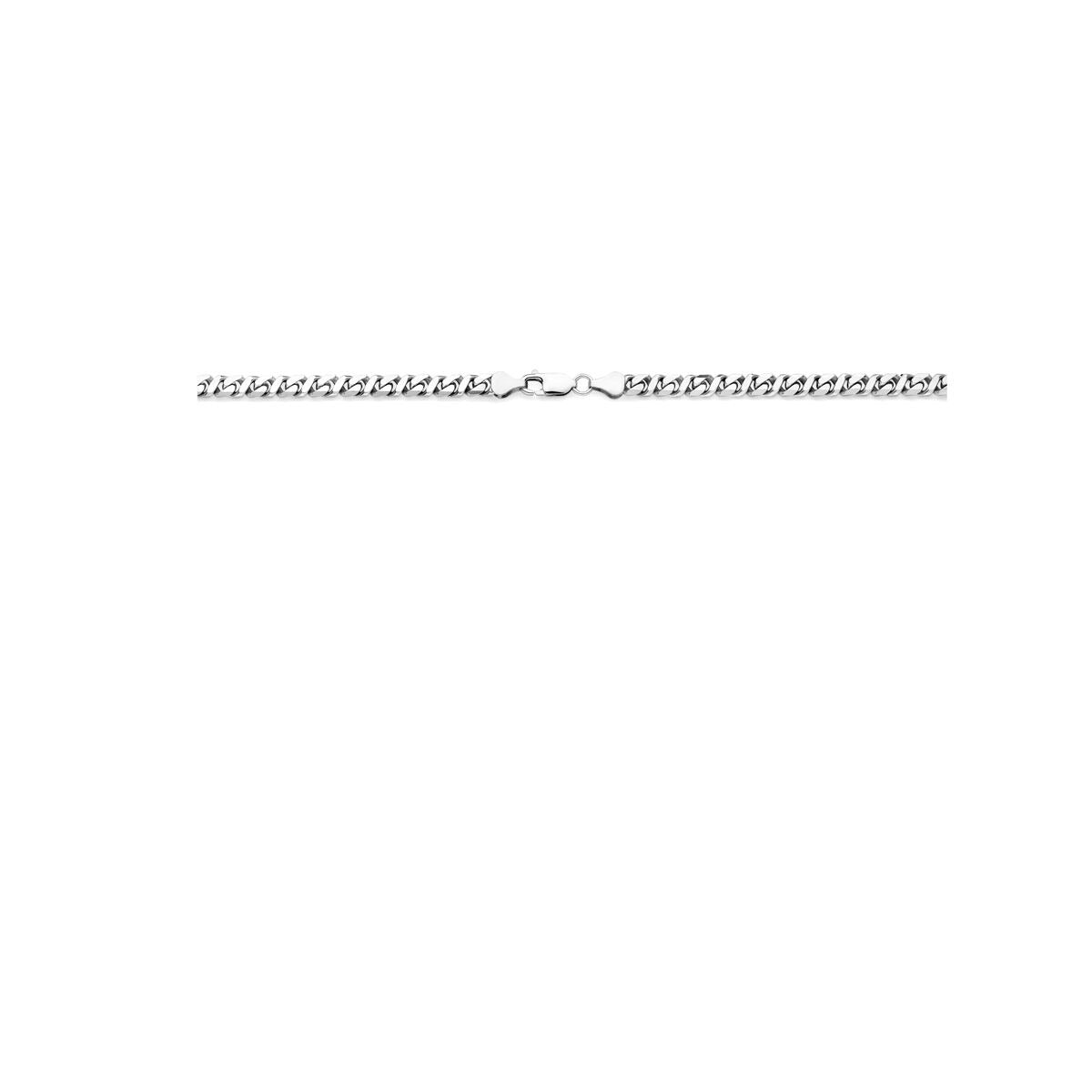 Collar de plata de hombre – Collar gourmette rodiado 5,2 mm