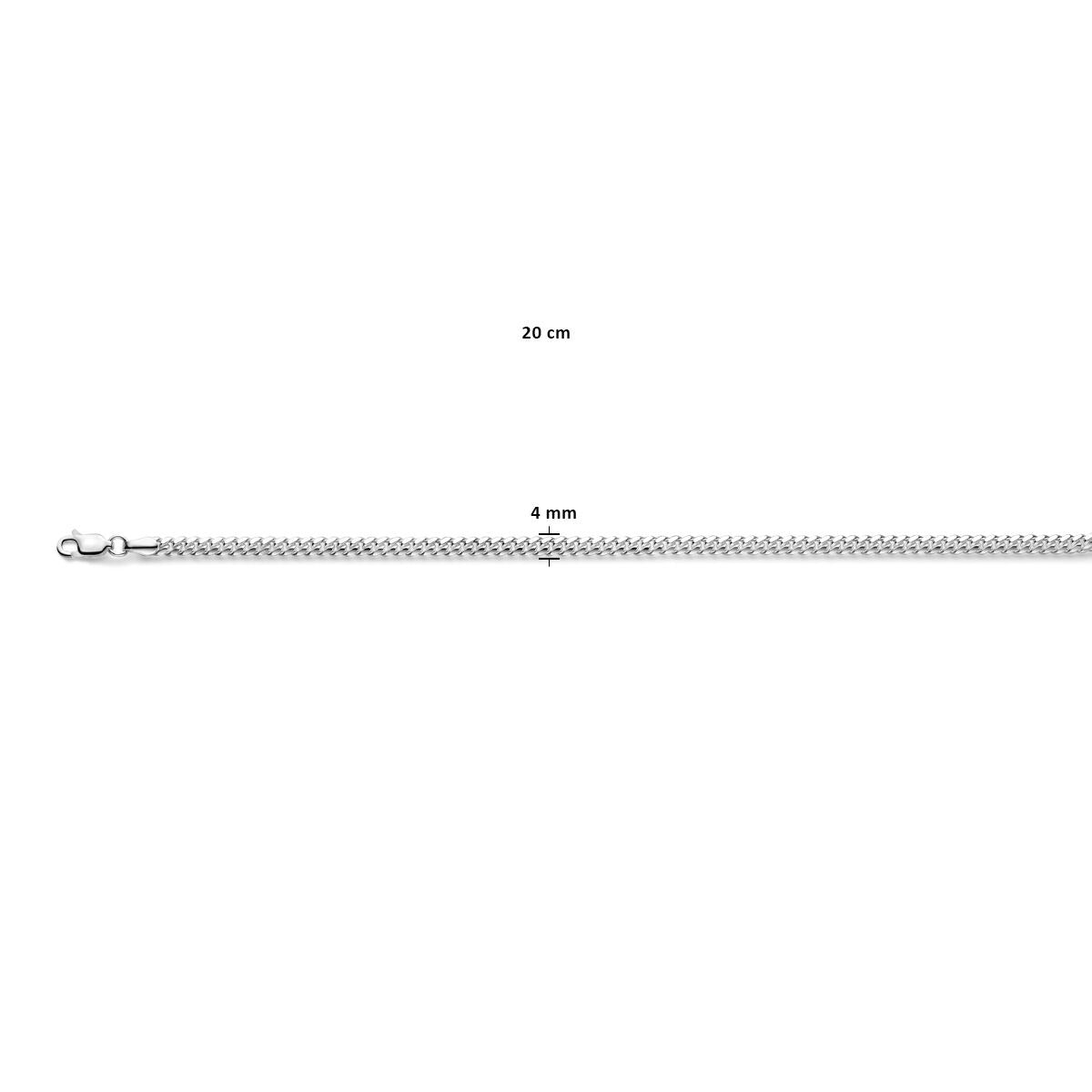Pulsera de mujer de plata con eslabones gourmette – plata 925, 4 mm de ancho