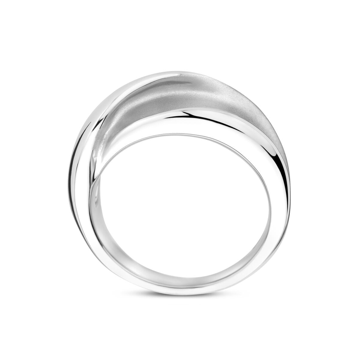 Anillo de plata 925 rodiado – Acabado pulido/mate de mujer