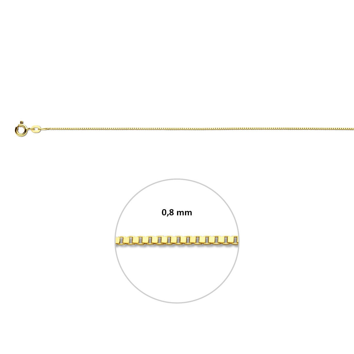 pulsera de oro amarillo con eslabones venecianos – 0.8mm