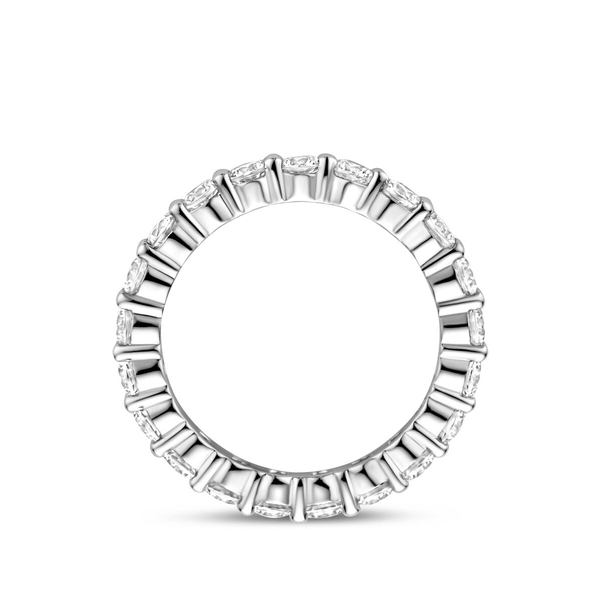 Anillo de mujer de plata con circonitas – 3mm de ancho
